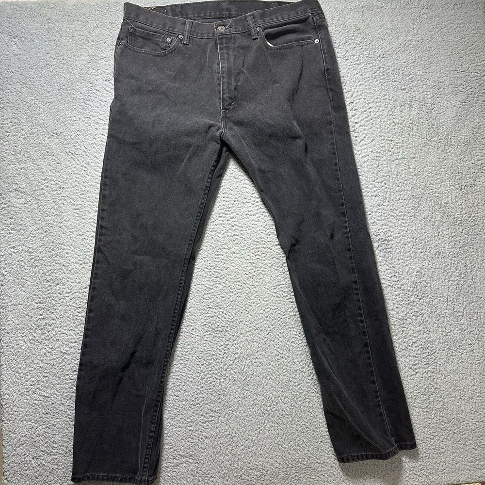 Levi's 505 Jeans Mens 38x34 Black Denim Cotton Straight‎ Leg Denim Regular Fit